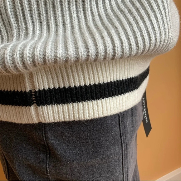 FUNSPORT Colorblock Ribbed Knit Turtleneck Sweater Size M Scandi Style - Picture 8 of 14